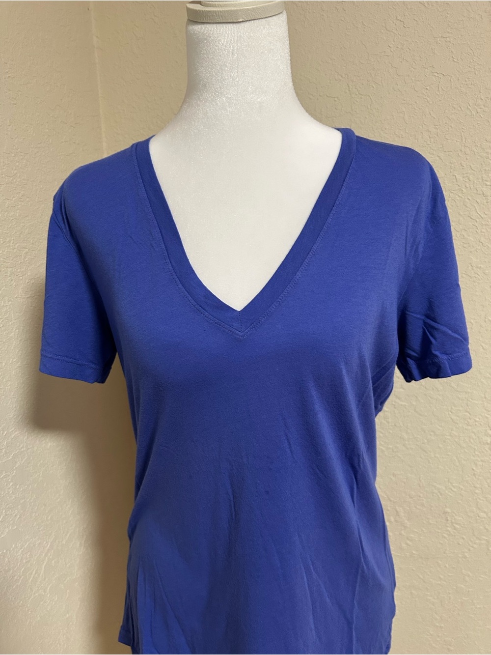 Cotton Citizen Blue V-Neck Short Sleeve Tee